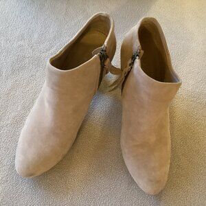 Splendid Womens Size 7 Suede Ankle Booties Side Zip Short Boots Tan Camel Shoes